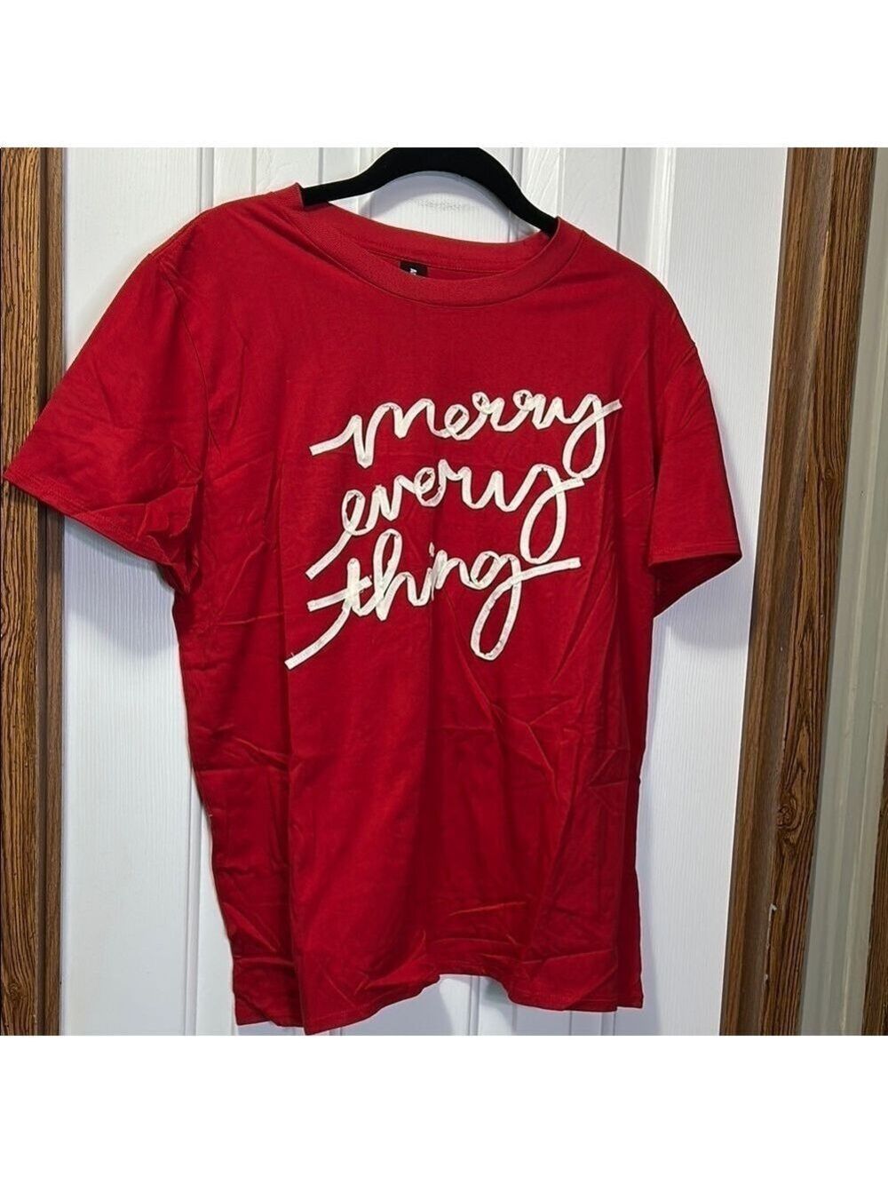 Agnes & Dora “Merry everything” Red Short Sleeve Tee XL NWT